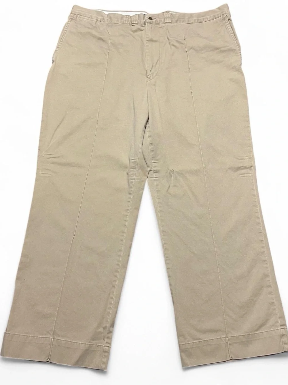 Polo Ralph Lauren Khaki Vintage Pleated Chino Pants Men's 42 X 30 100% Cotton